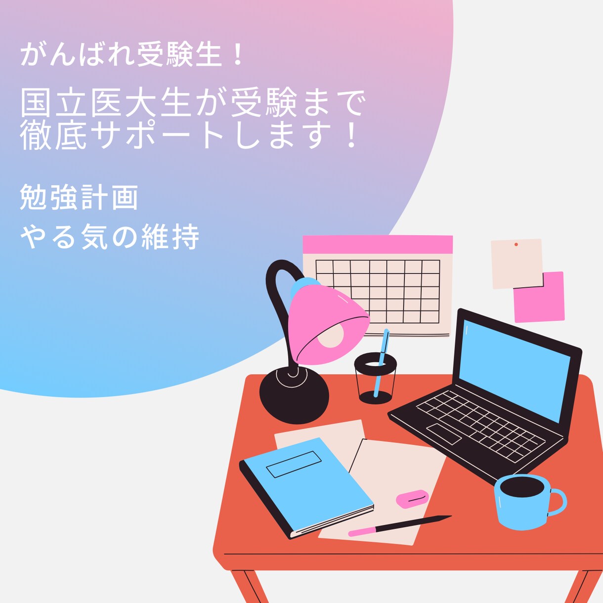 受験生のお悩み相談に乗ります 国立医大生がやる気向上、勉強法をアドバイスします！ イメージ1