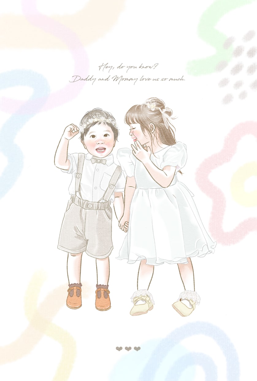 ふんわり淡いカラーで温かみのある似顔絵お描きします お子様/家族/カップル/記念日/プレゼントにも.ᐟ‪大人数◎ イメージ5