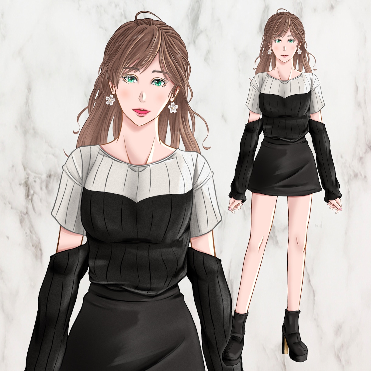 美しい女性のLive2Dイラスト作成します 一味違うテイストでLive2D用パーツ分けイラストを制作 イメージ2