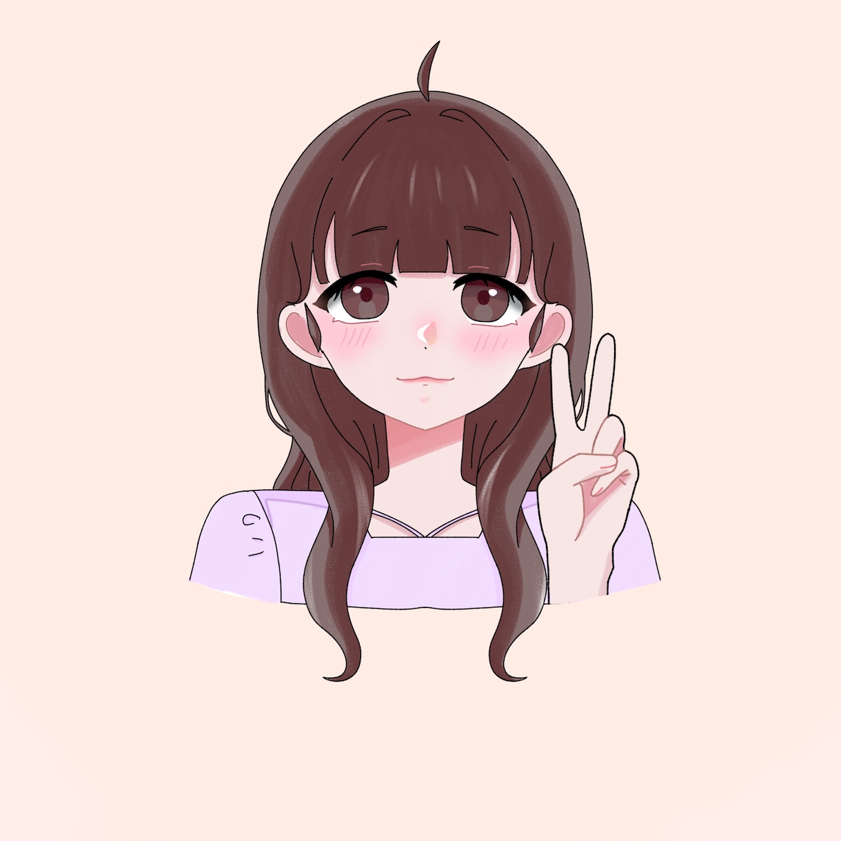 かわいい女の子のアイコン描きます ふわふわした手描きのバストトップからのイラストを提供します イメージ2