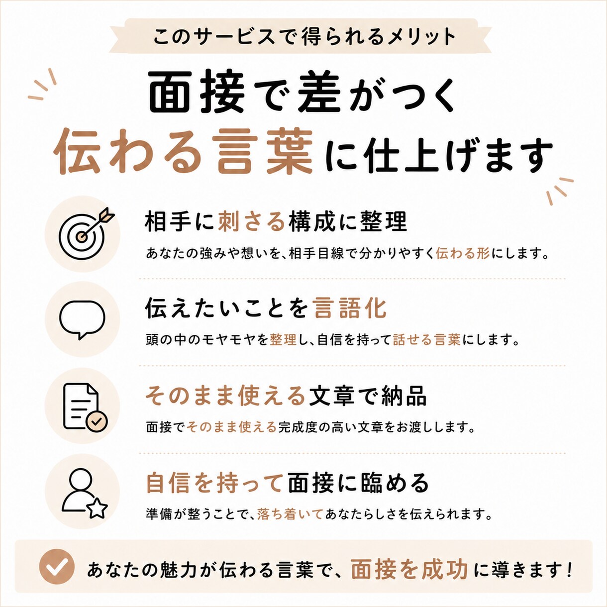 志望動機・自己PR・退職理由を整えます 面接で詰まる志望動機・自己PRを言語化します イメージ4