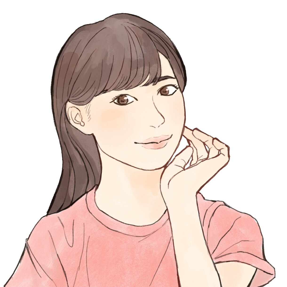 綺麗で優しい印象の似顔絵イラストを描きます 水彩テイストで優しい印象！アイコンや挿絵に イメージ3