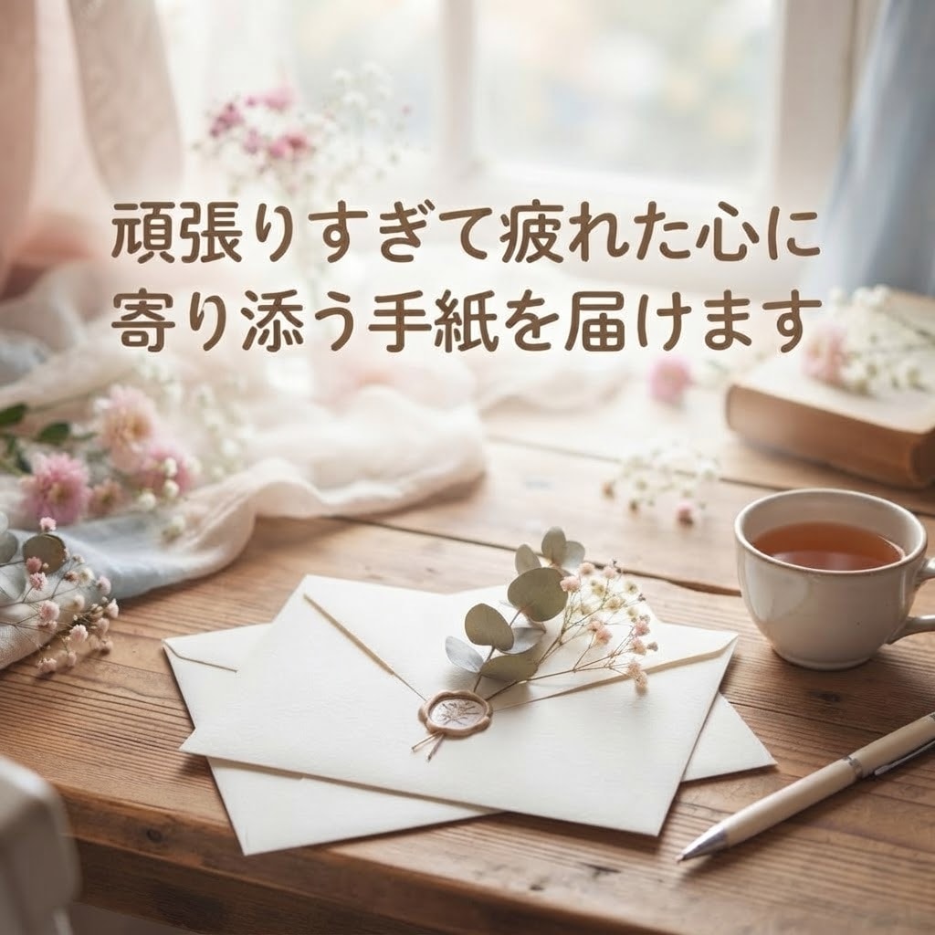 頑張りすぎて疲れた心に寄り添う手紙を届けます 自分を責めてしまう心に、今必要な言葉を イメージ1