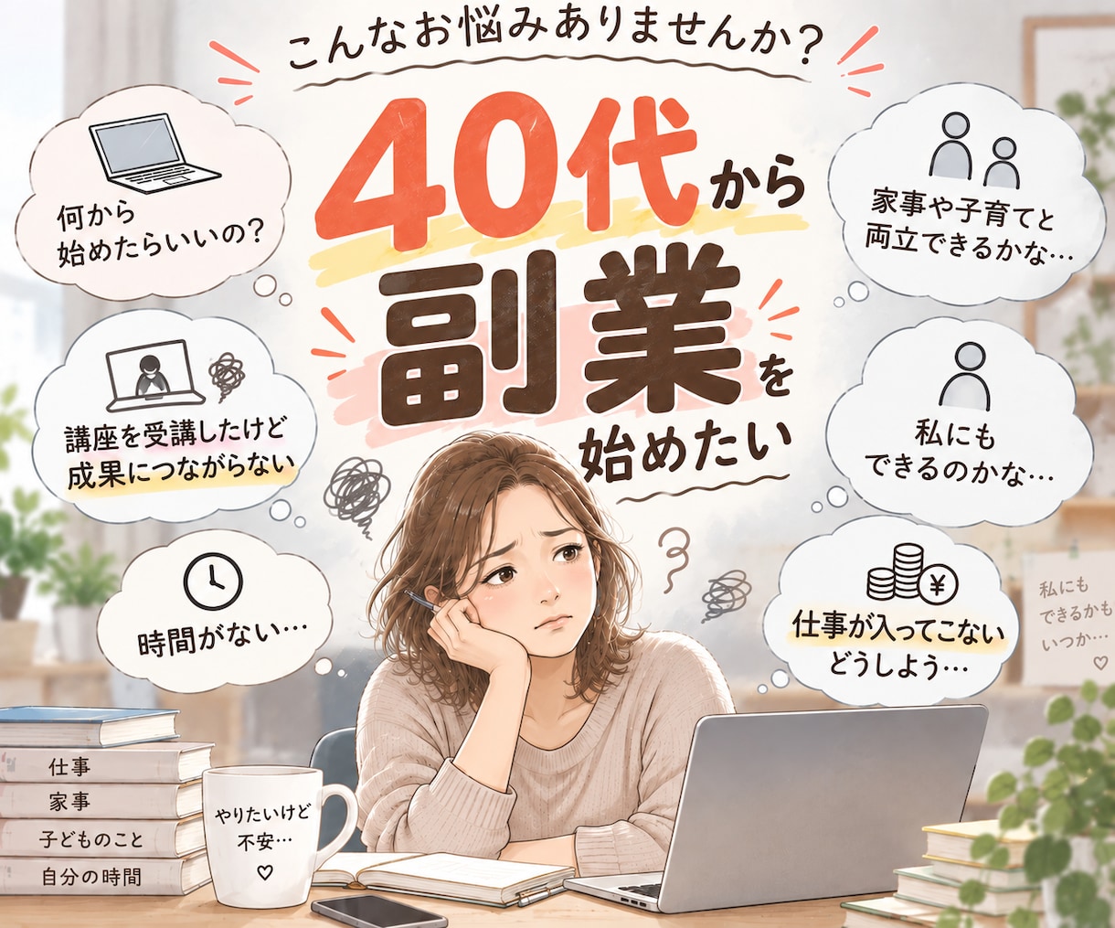 40代からの副業のモヤモヤ整理します 最初の一歩が踏み出せないあなたへ イメージ1