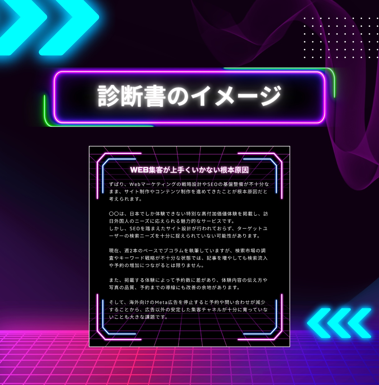 Web集客の根本原因・改善案の優先順位を診断します SEO・SNS・広告・AI対応など今やるべきことを整理します イメージ5
