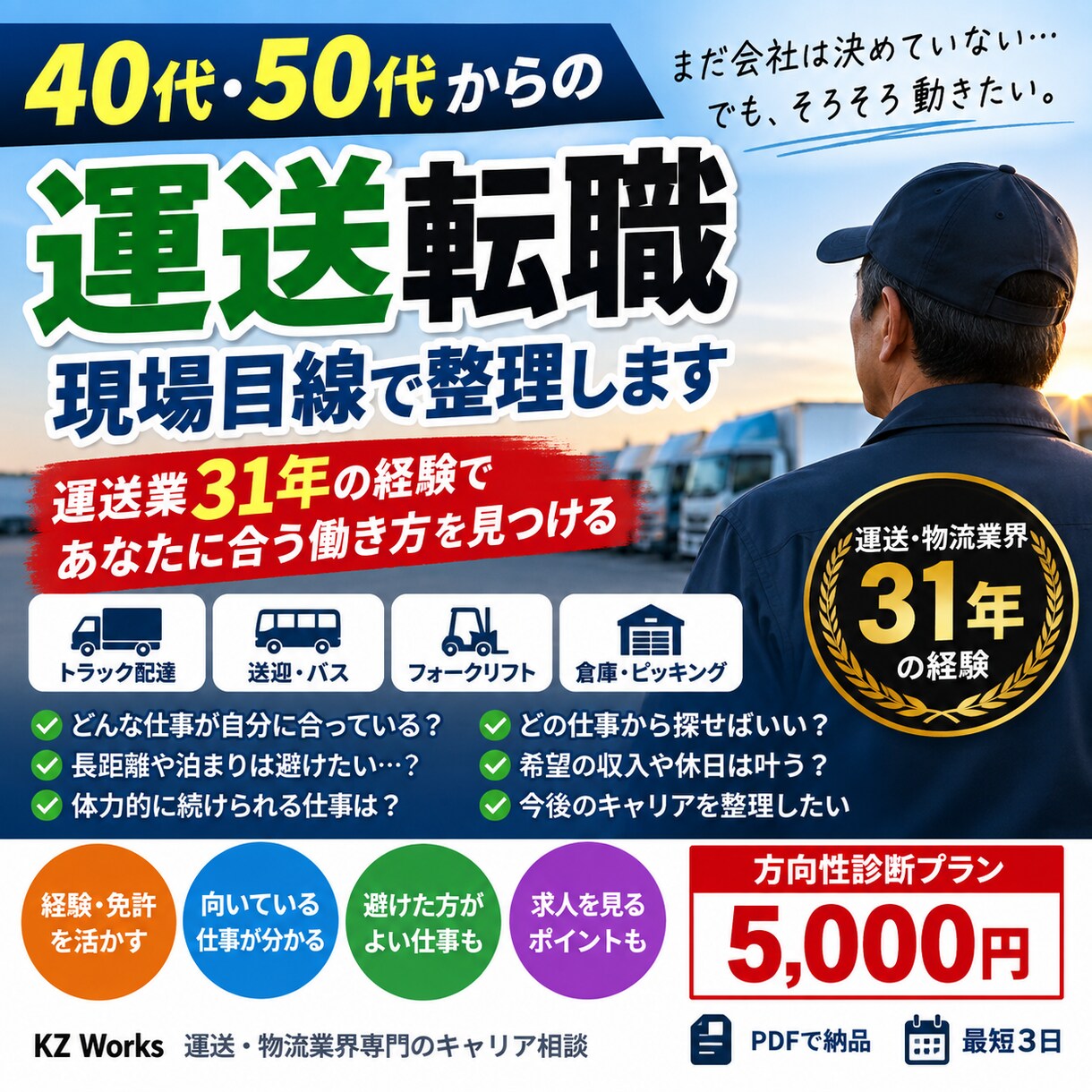 40代50代の運送転職を現場目線で整理します 運送31年の経験で向く仕事・避ける仕事を整理 イメージ1