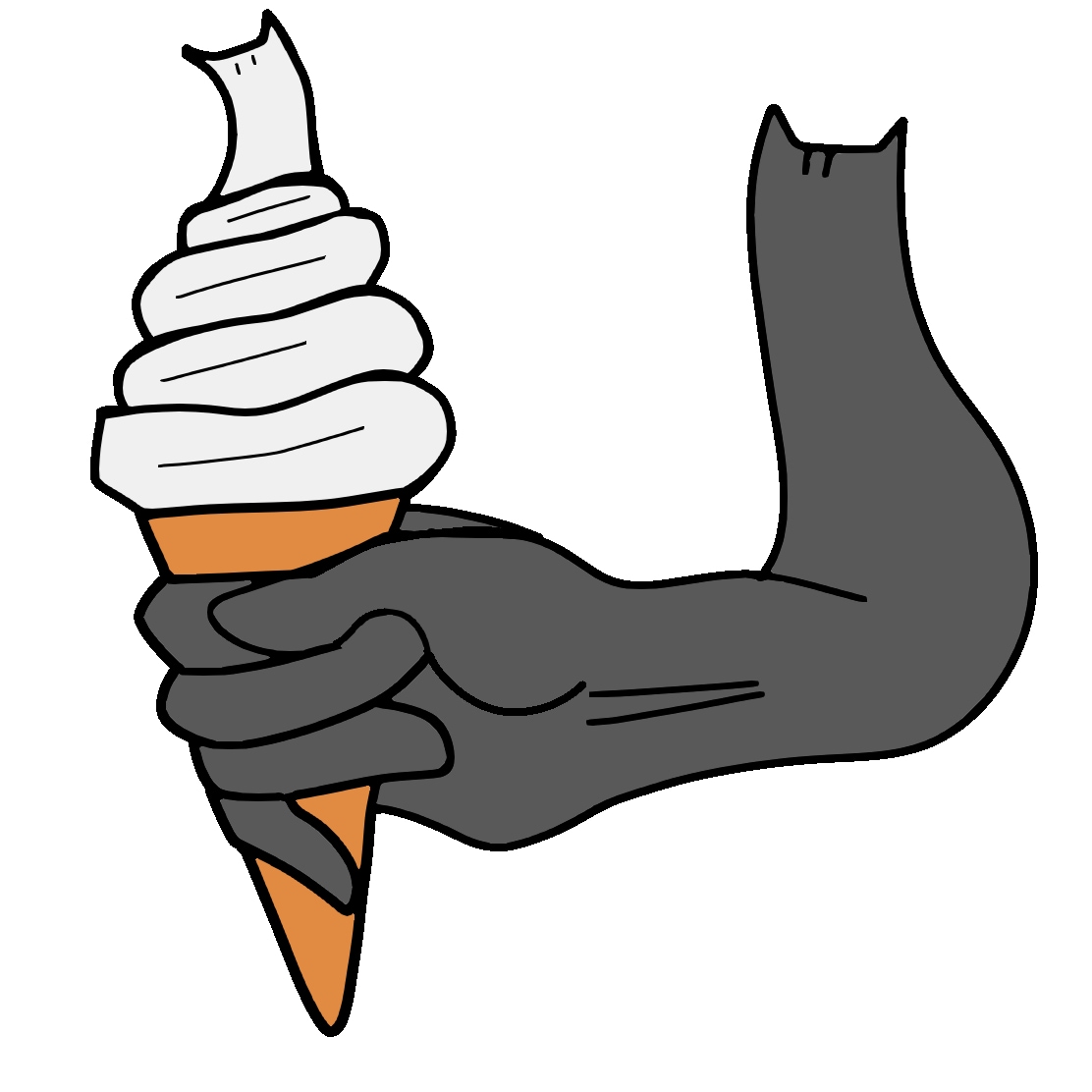 素敵な猫のイラスト、アイコンを作成します ソフトクリーム、から筋肉まで森羅万象を猫にします。 イメージ1