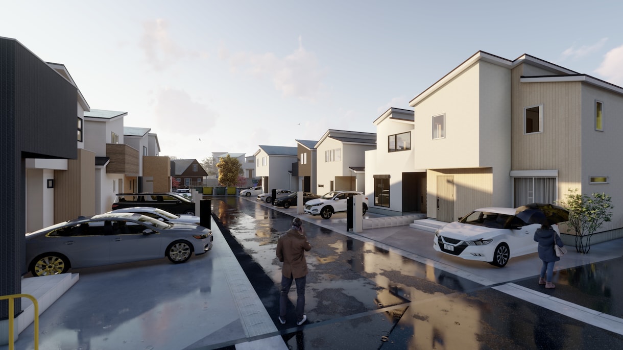 リアルな外観パースを制作します コーディネート提案、建売住宅最適 イメージ1