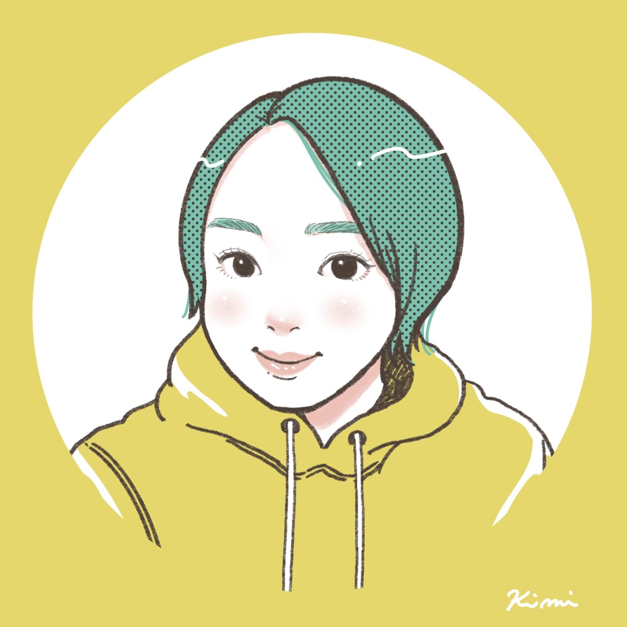 SNS用の似顔絵イラスト描きます エモかわいいタッチと、2色カラーのアイコンイラスト イメージ9