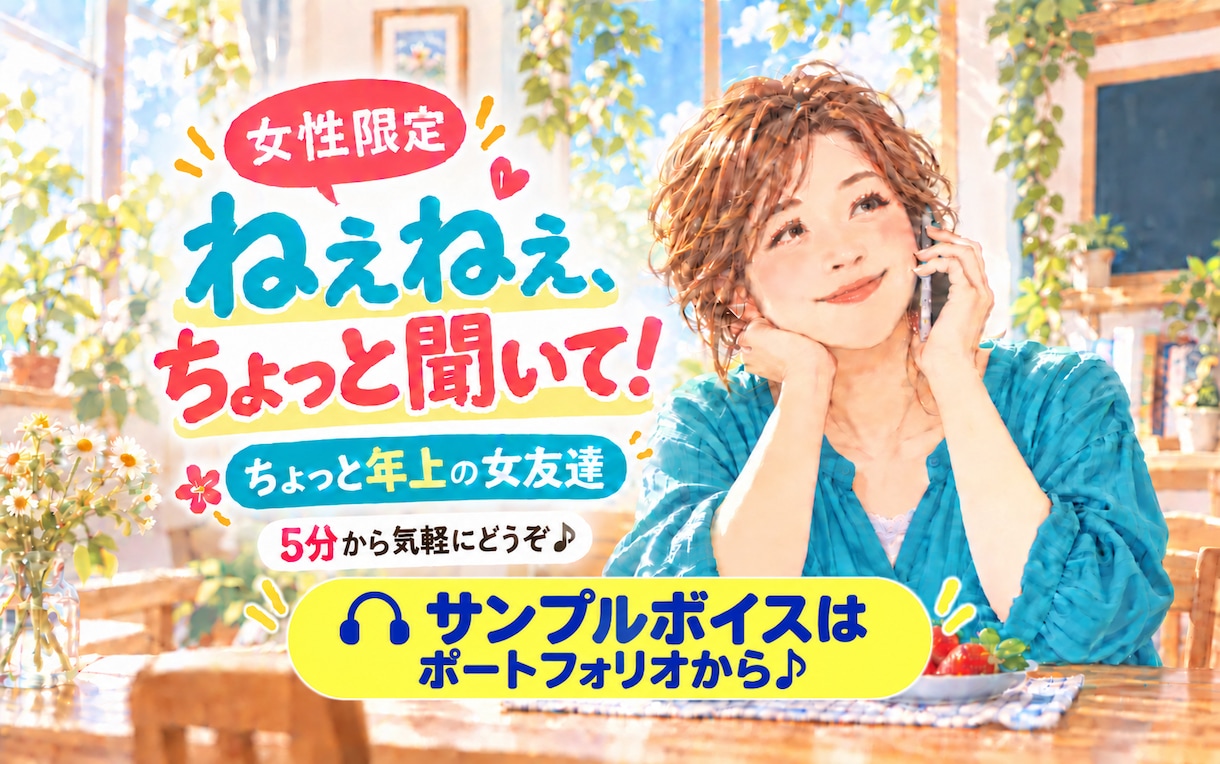 ちょっと年上のお姉さんが5分からお話を聴きます 愚痴も歓迎♪サンプルボイスありますᴖ ̫ᴖ イメージ1