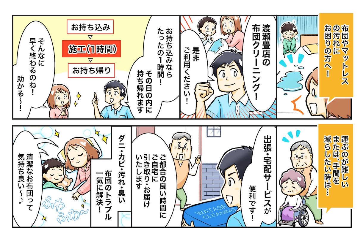 幅広い年齢層に好感触な絵柄！伝わる漫画を描きます PR漫画を使ったチラシなどのデザインも、まとめて注文可能！ イメージ6