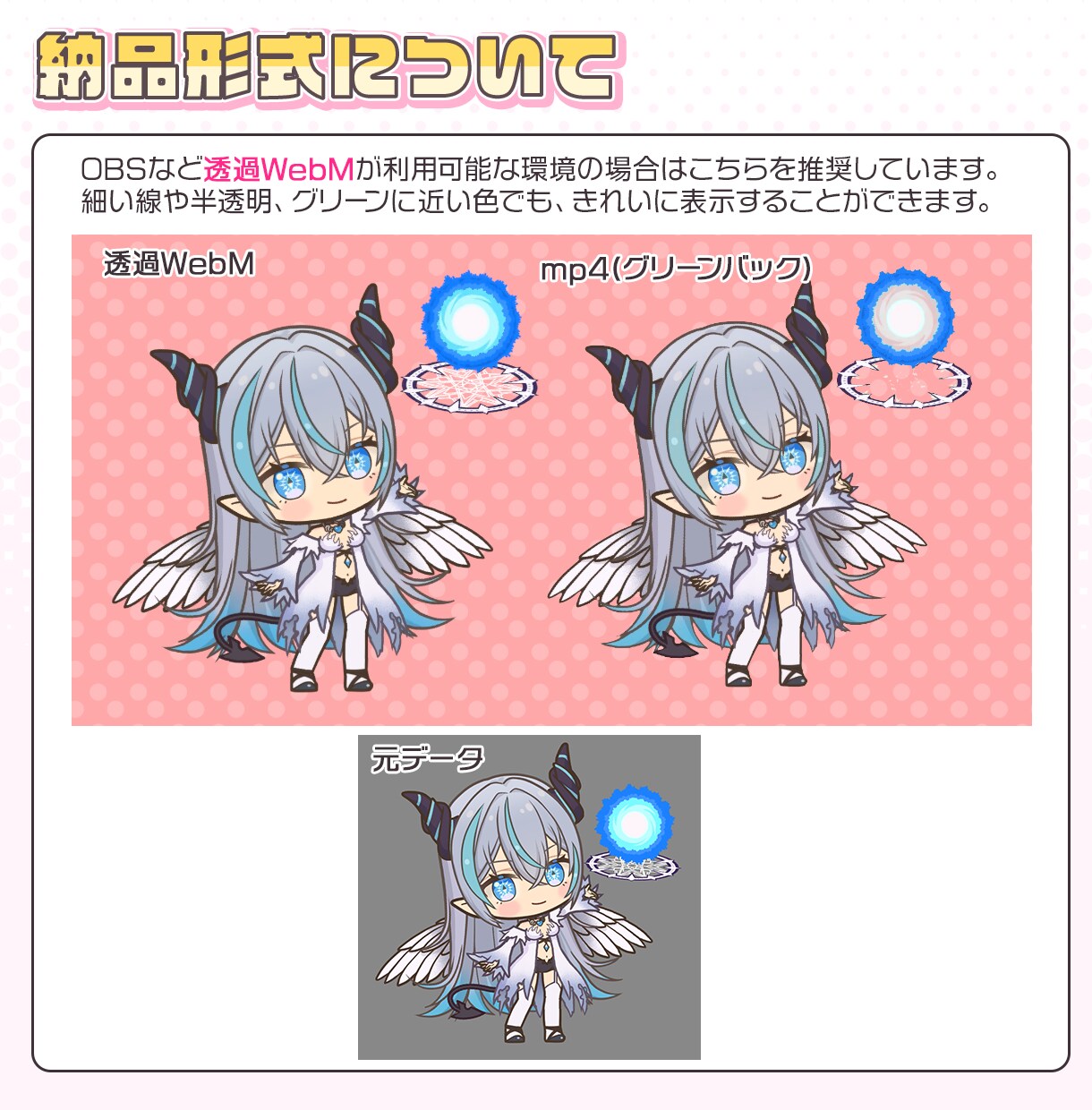 ミニキャラアニメ、お好きなアイテム１つ持たせます ご自身の相棒マスコット、小物、エフェクトなど何でもOK イメージ3