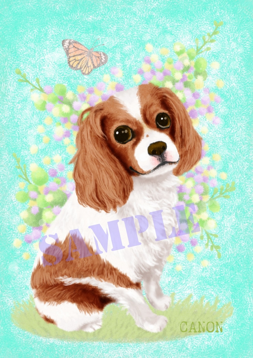 ペットのイラストをふんわりとしたテイストで描きます まるで絵本のキャラクターのような仕上がりに★ イメージ7