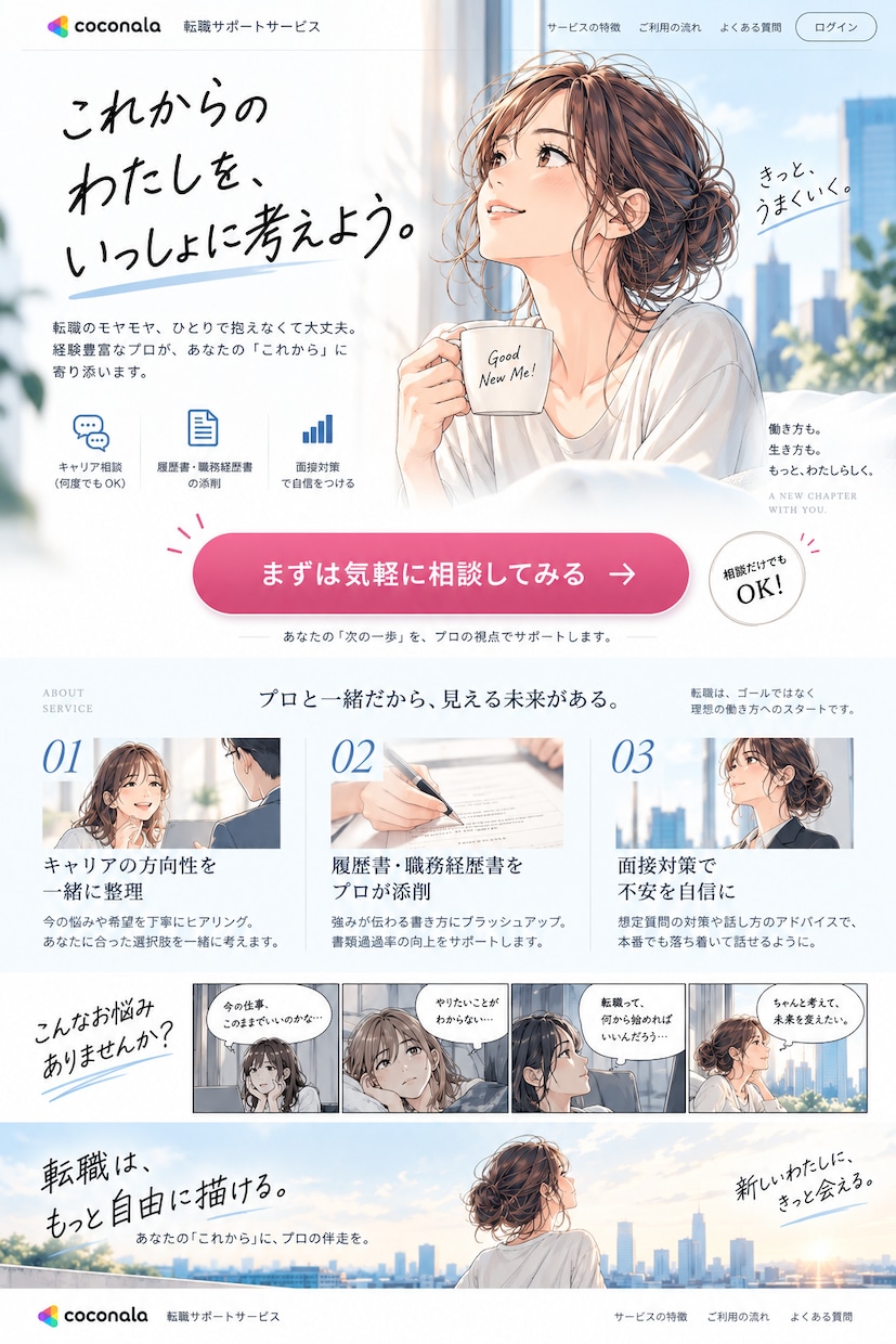 想いを整理してAIでLPを制作します 「原稿ゼロOK｜想いを整理して“伝わる”LPを制作します」 イメージ4
