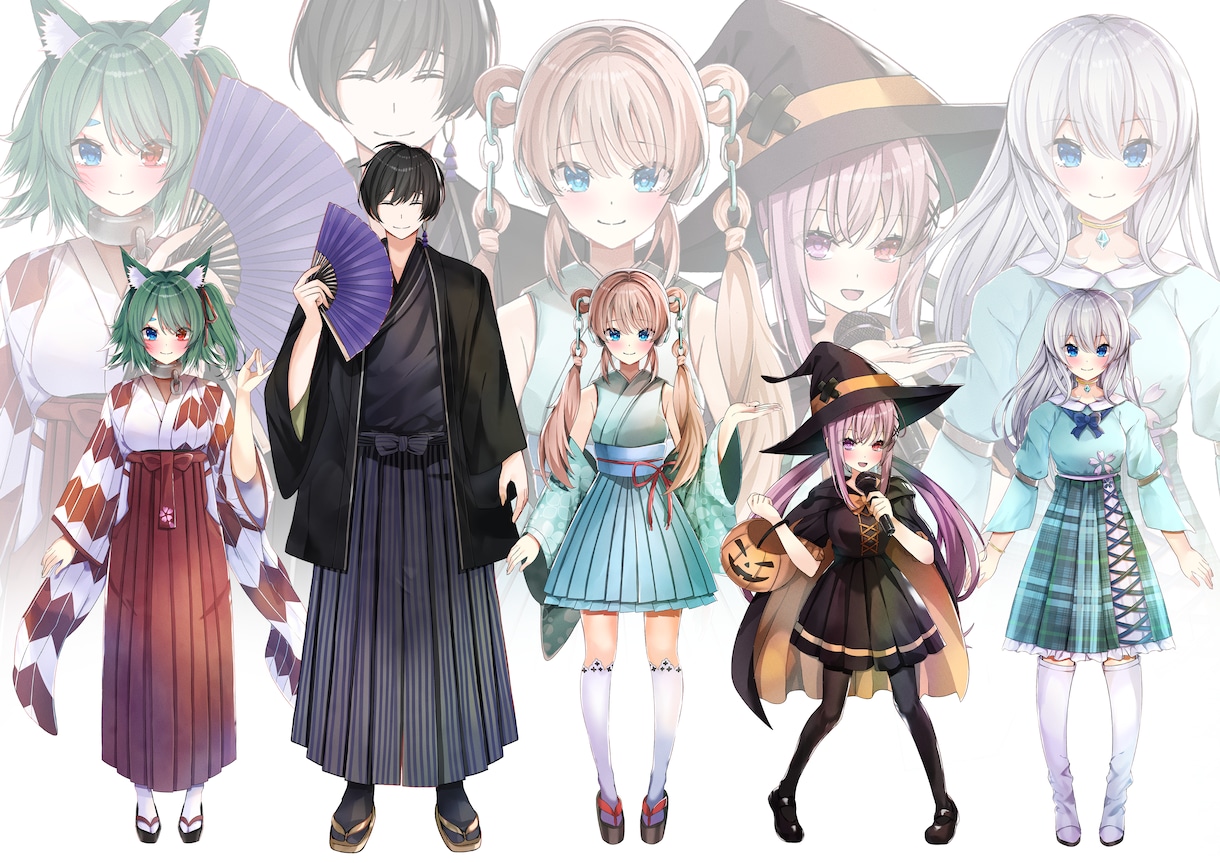 配信用、Vtuber、等身イラストの立ち絵描きます TRPG、ゲーム、IRIAM用の可愛いキャラ制作します イメージ2