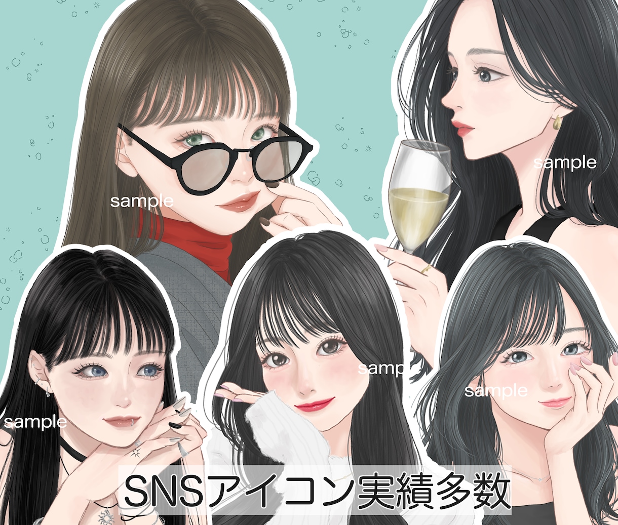 SNS・配信活動を彩る美人イラストを制作します アイコン・サムネ・配信背景など幅広く対応可能です イメージ7