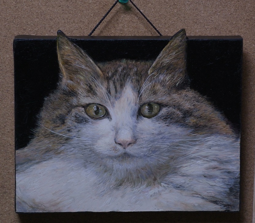 猫顔を油絵で写実的に描きます 愛猫があなたをずっと見つめてくれます。 イメージ1