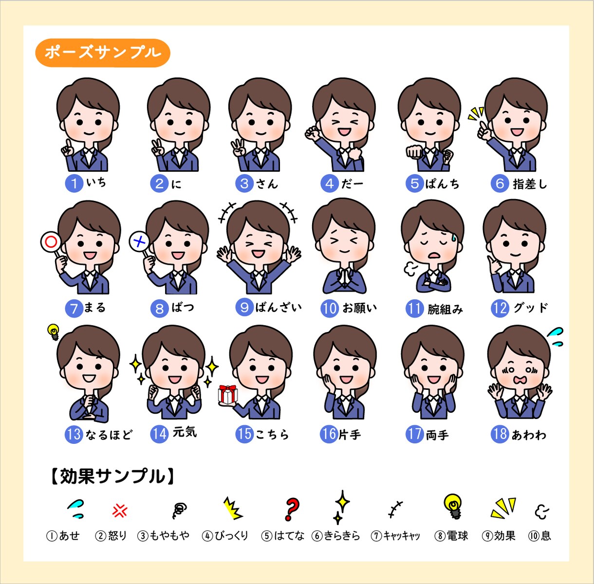 ゆるかわシンプル！イラスト16点セットお描きします Instagramやブログの吹き出しにおすすめ イメージ4