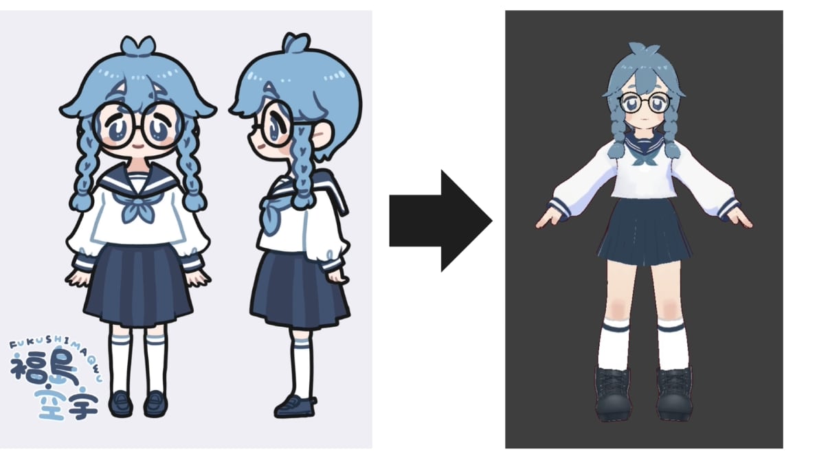 格安！Vroidで３Dアバターを制作します 商用可能！VRC用にも！オリジナルのキャラクターを３Dに。 イメージ2