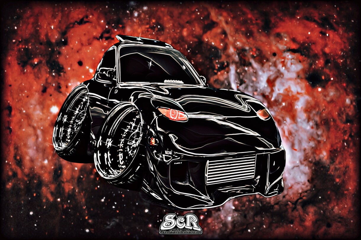 あなたの愛車イラストにしa4ポスター化します 思い出の愛車をポスターに！フレームも無料でついてきます！ イメージ6