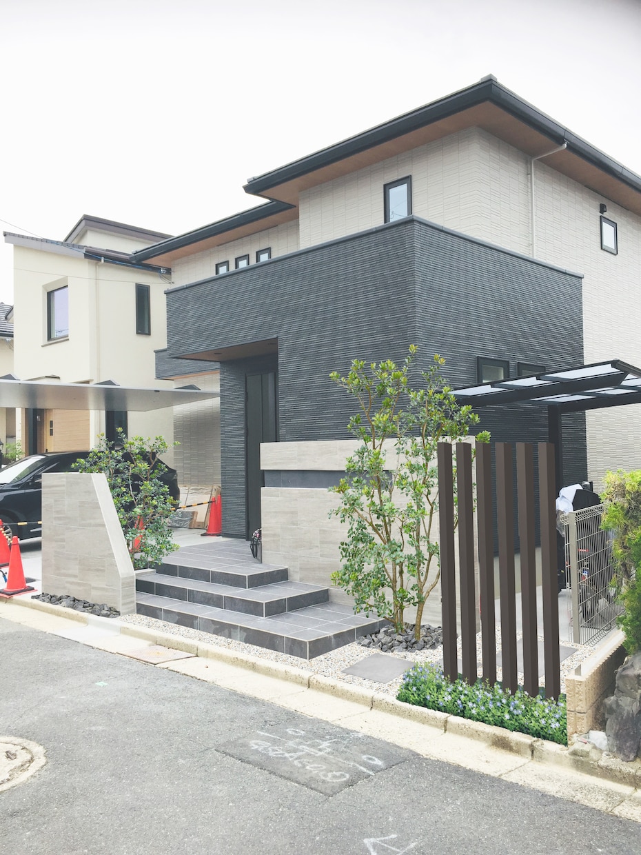 建築デザイナーが外構エクステリアを設計します 手書き風パースと発注用外構図、材料カタログでご提案。 イメージ6