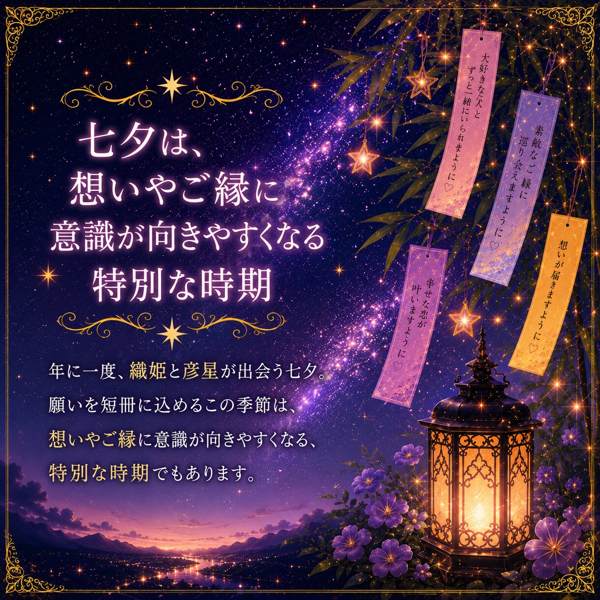 七夕恋愛成就タロットで願いを後押しします 七夕に願いを込めてみませんか？ イメージ2