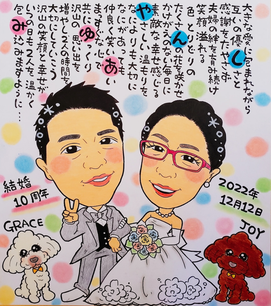世界に一つの似顔絵お名前詩を作成致します 各種お祝いのプレゼントやご自宅用に♪ イメージ4