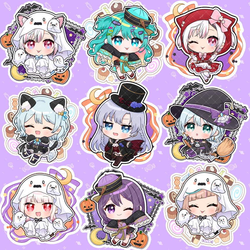 表情二種＋背景つき！ハロウィンイラストお描きします サンプルイラストをベースにカスタムするデフォルメ絵 イメージ8