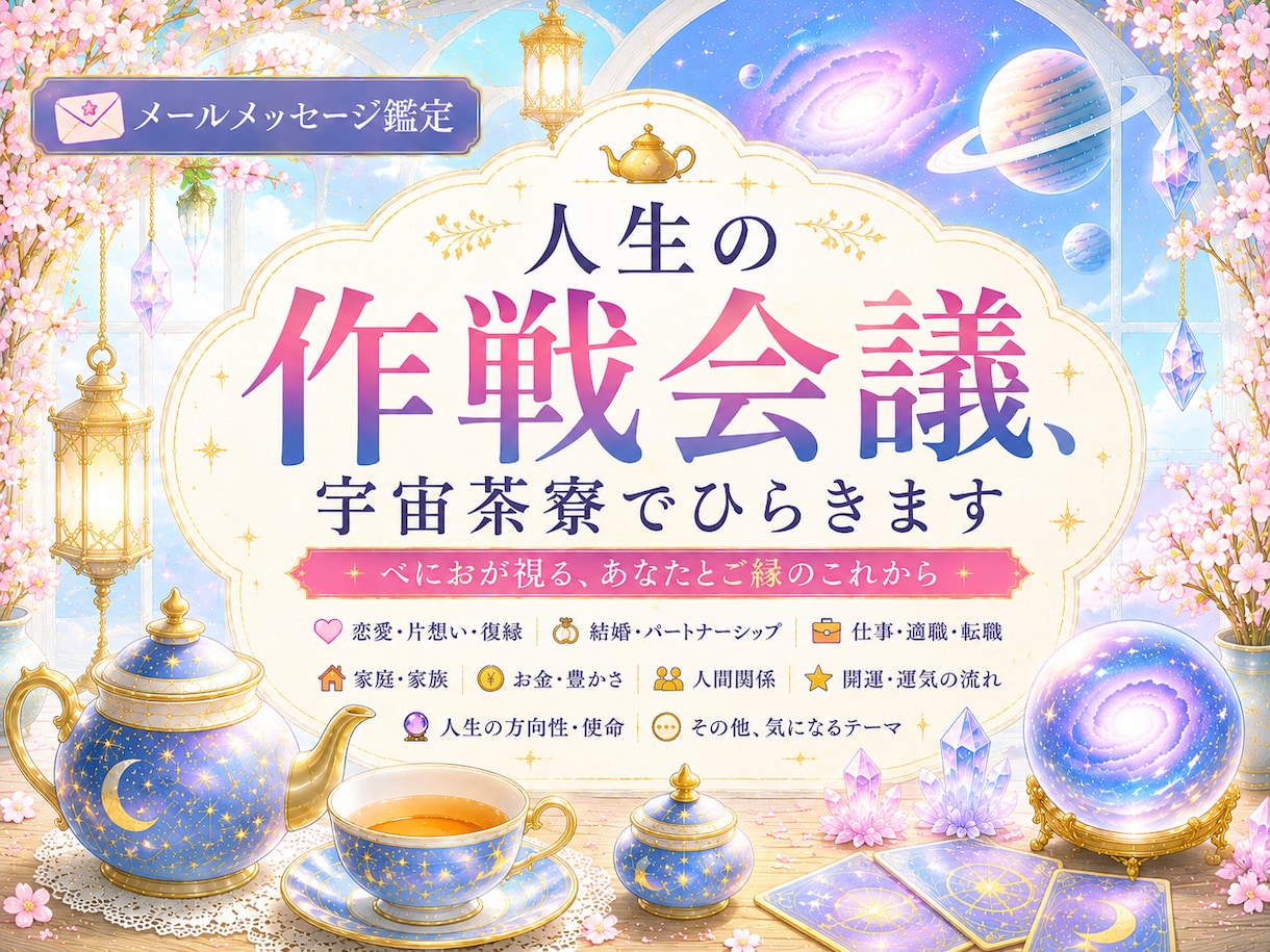 人生の作戦会議、宇宙茶寮でひらきます その答え、宇宙に問い合わせます。 イメージ1