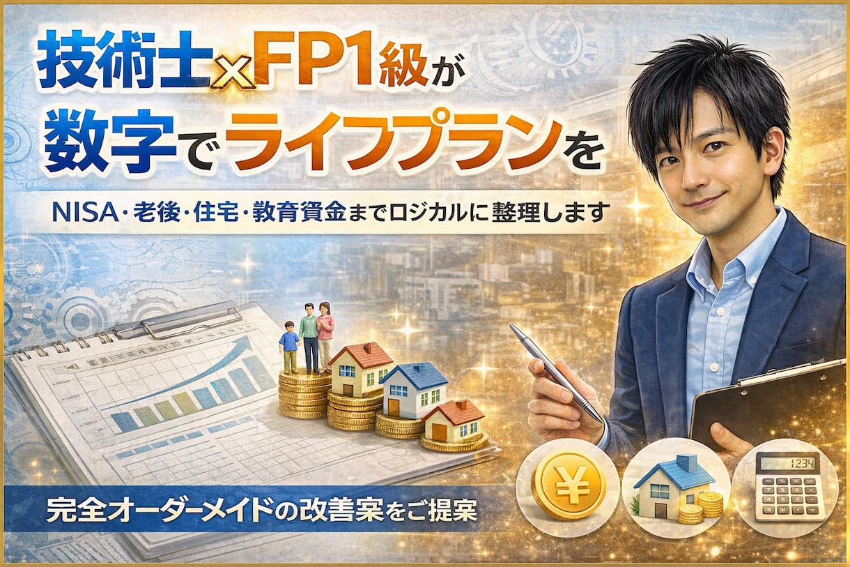 FP1級がライフプラン全般のお悩み・ご相談のります NISA・老後・住宅・教育資金までロジカルに整理・解説します イメージ1
