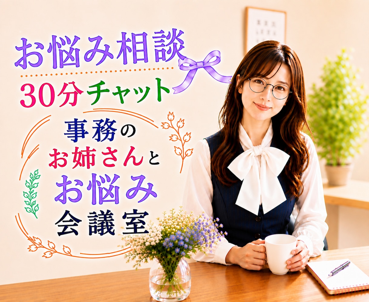 恋愛相談♥仕事☆子育て♥お悩み３０分チャットします メンタル心理カウンセラーが一緒にモヤモヤ解決の作戦会議します イメージ1
