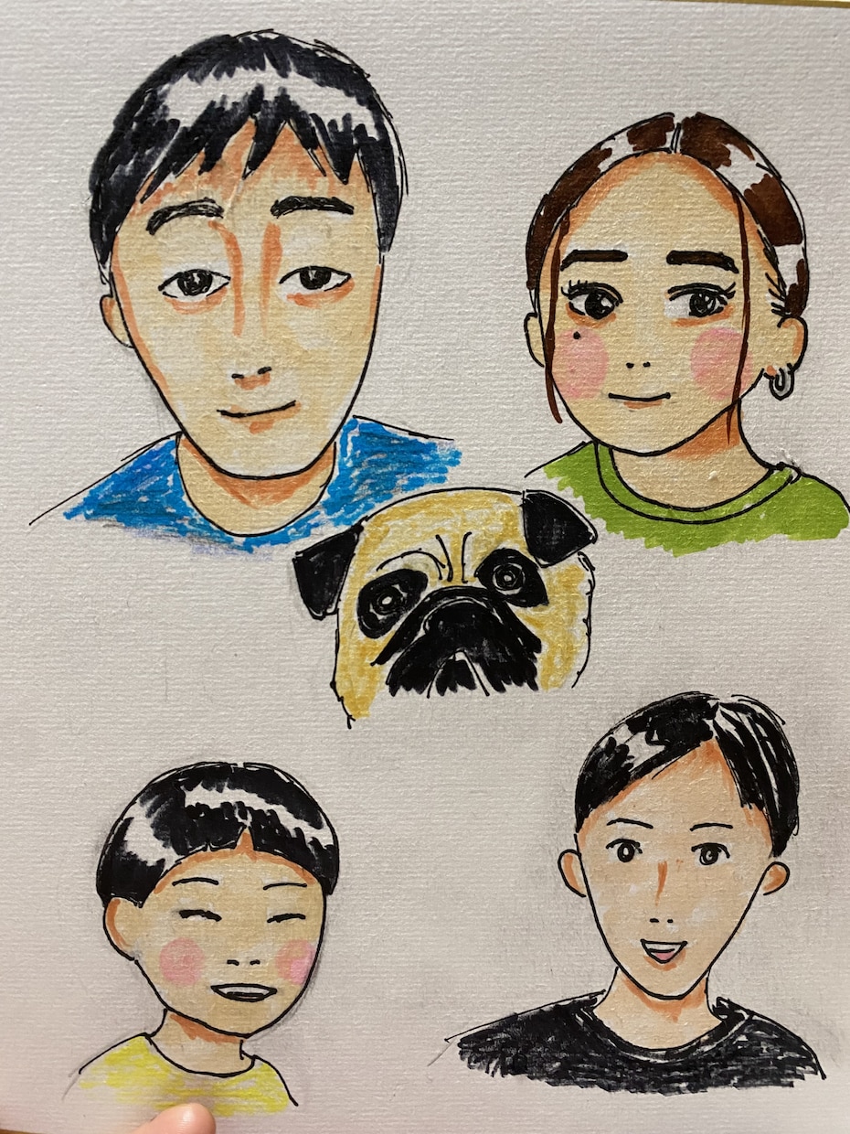 アナログ手描き似顔絵描きます 少しリアルで少し漫画チックなアナログ手描き似顔絵描きます！ イメージ2