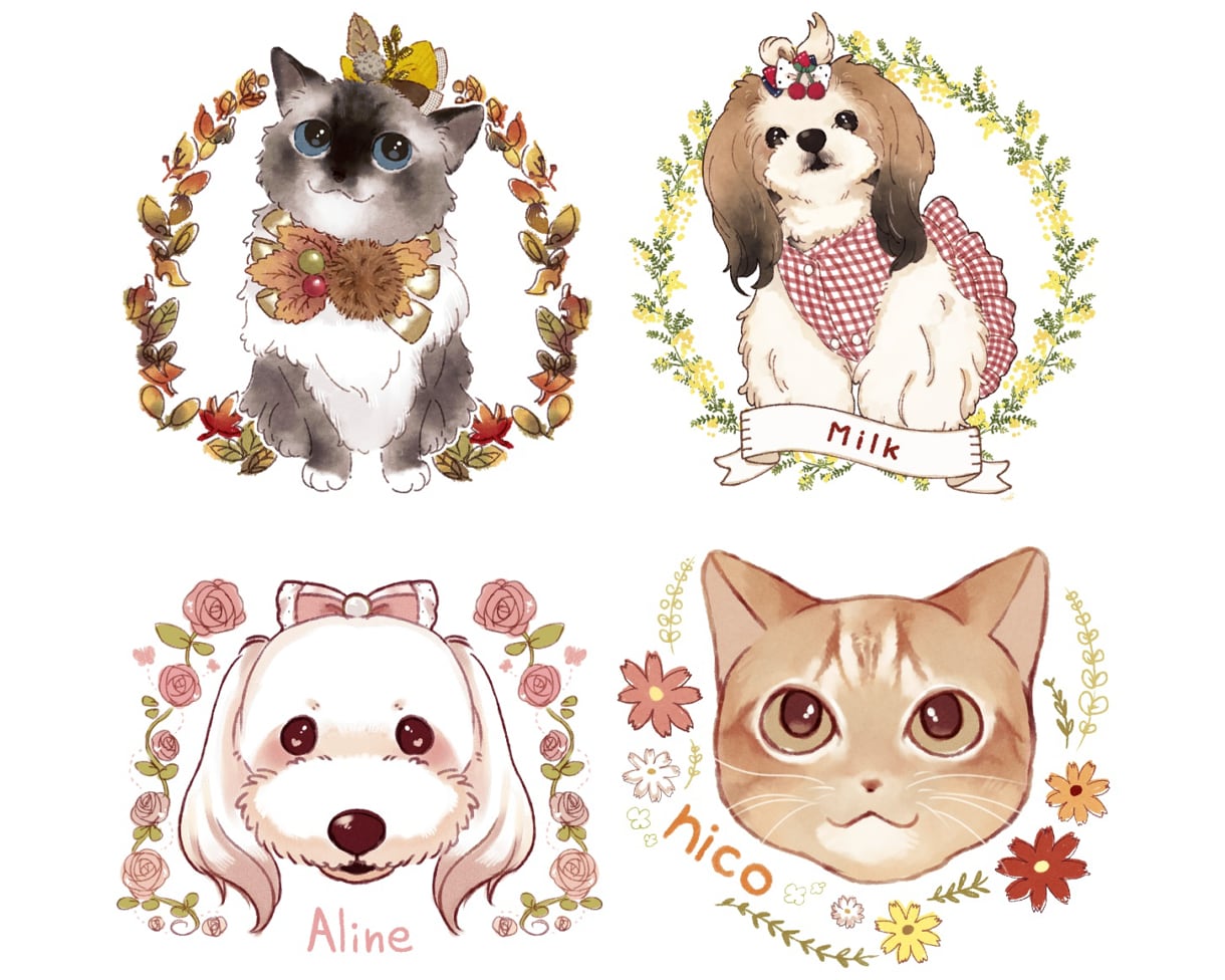 ちびキャラ*ペットや動物デフォルメイラスト描きます 【商用利用可】ゆるく可愛く使いやすく、ちびキャラ化 イメージ1