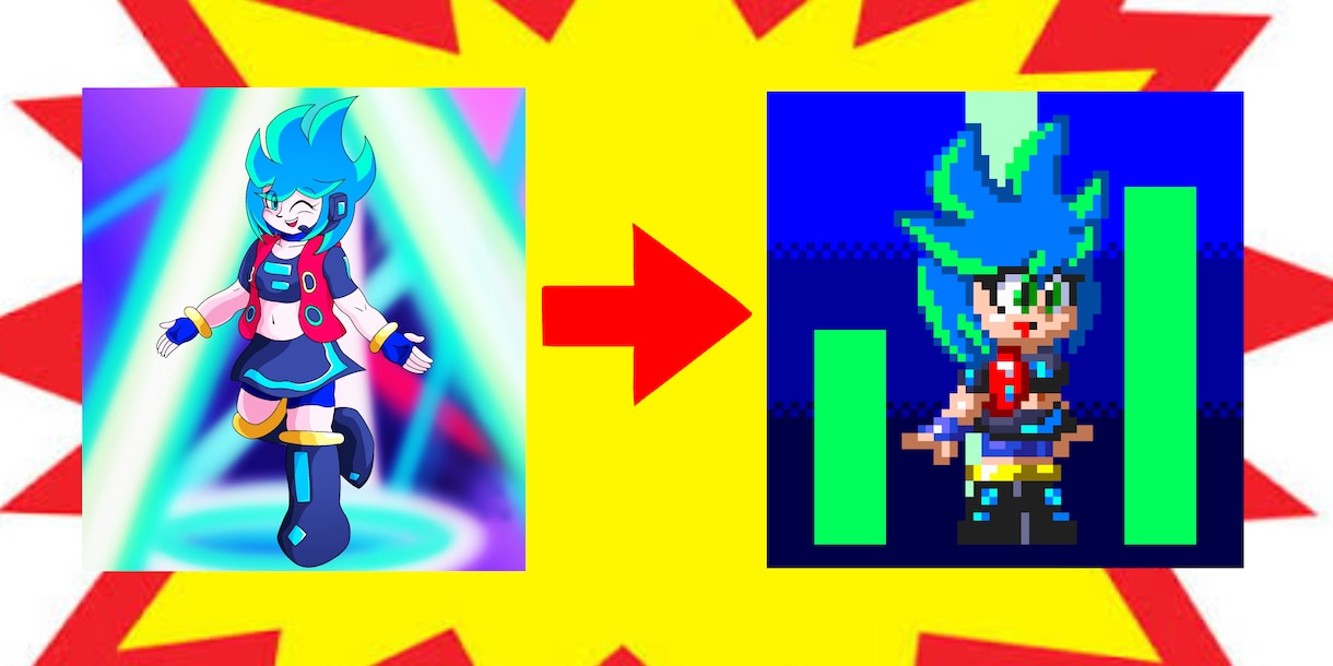 ソニック風のドット絵作ります ☆★世界に一つだけのオリジナルアイコン作りませんか★☆ イメージ3