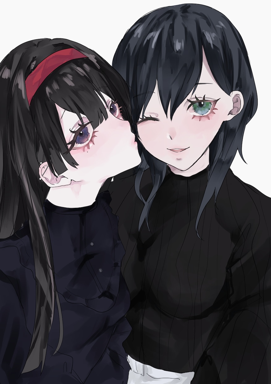 ペア画作成 厚塗り風のイラストを描かせていただきます 商用利用可能！ペア画も