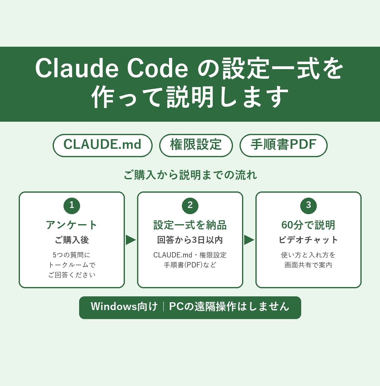 Claude Codeの設定一式を作って説明します CLAUDE.md・権限設定をあなた用に作成｜Windows イメージ1