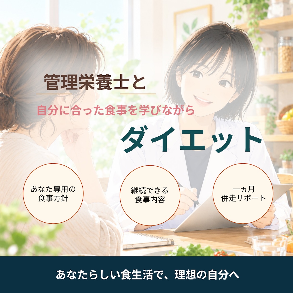 あなた専用の食事方針でダイエットサポートをします 食事において「大切にしたいこと」をお聞かせください イメージ1