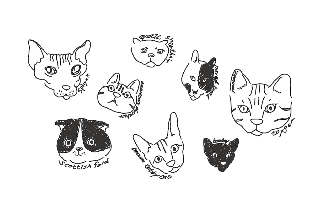 おしゃれな線画で一色イラスト描きます 似顔絵やペットや動物・生き物のイラストをアイコン、名刺に！ イメージ2