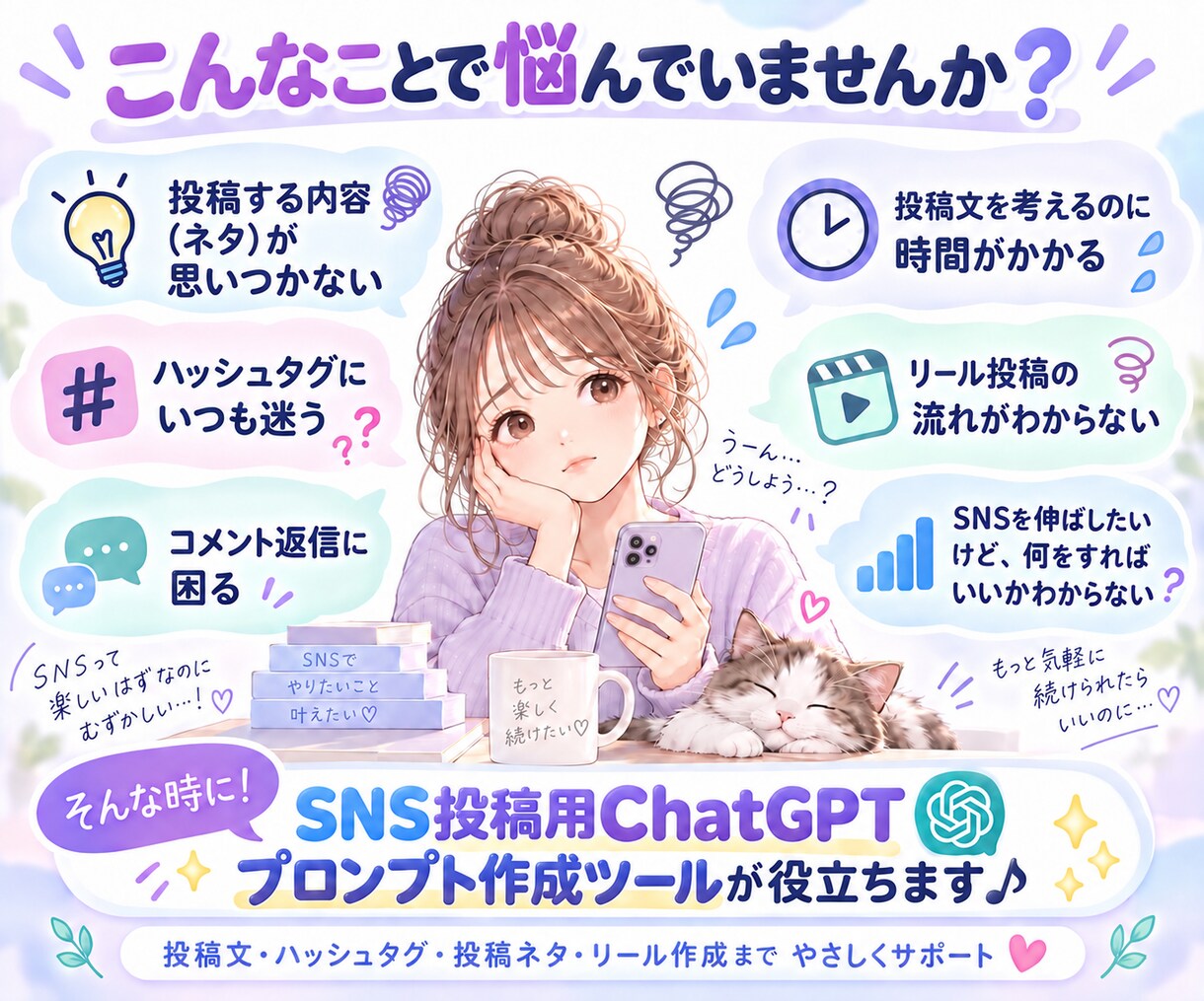 SNS投稿で使えるプロンプト作成ツールを提供します 投稿からリールまで、SNS発信をもっと簡単に♪ イメージ2