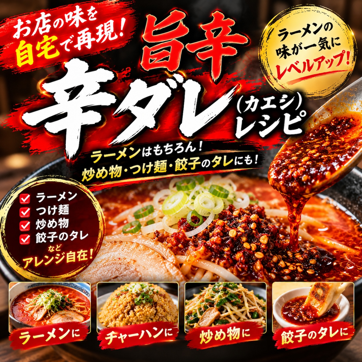 旨辛！万能辛ダレの本格レシピ教えます いつものラーメンや料理にプラス！辛いもの好きの万能ダレ イメージ1