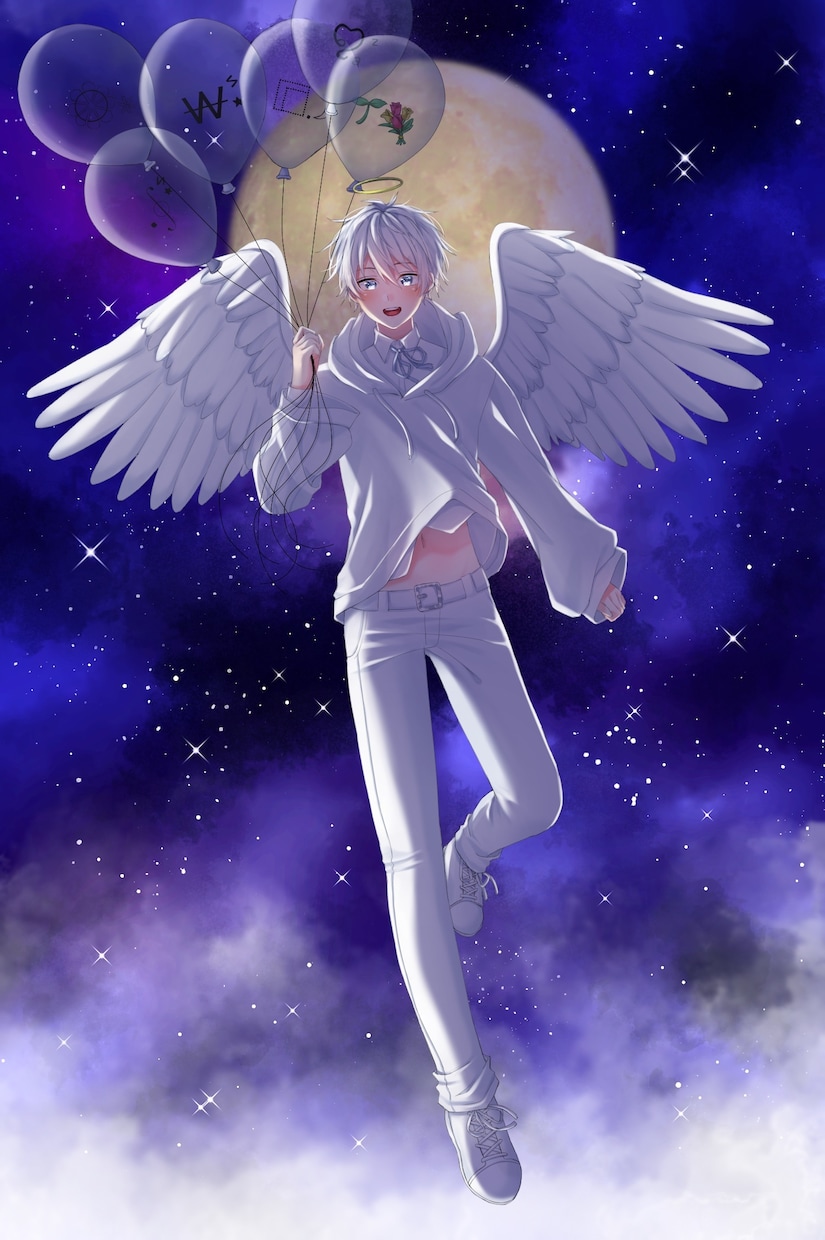 イラストの作成します 星や水等青色でキラキラしたイラストが得意です！ イメージ5