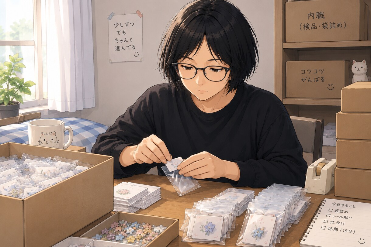 宛名書き、シール貼り、ポスティングします 内職の経験あります。無料見積もり相談からご依頼ください。 イメージ1