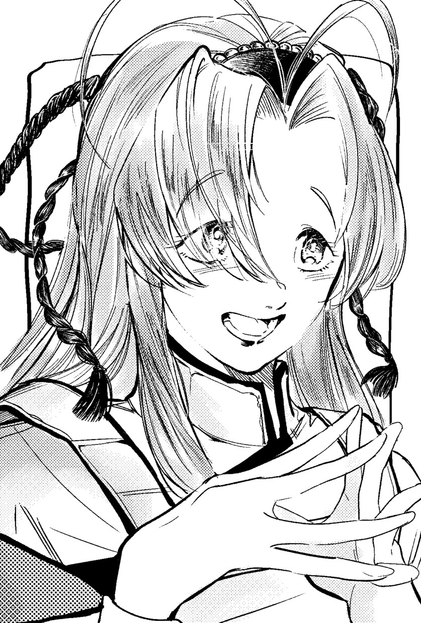 漫画風 モノクロ イラスト 1枚絵 挿絵 描きます 挿絵、一枚絵、夢絵などお好きなシチュエーションを描きます イメージ1
