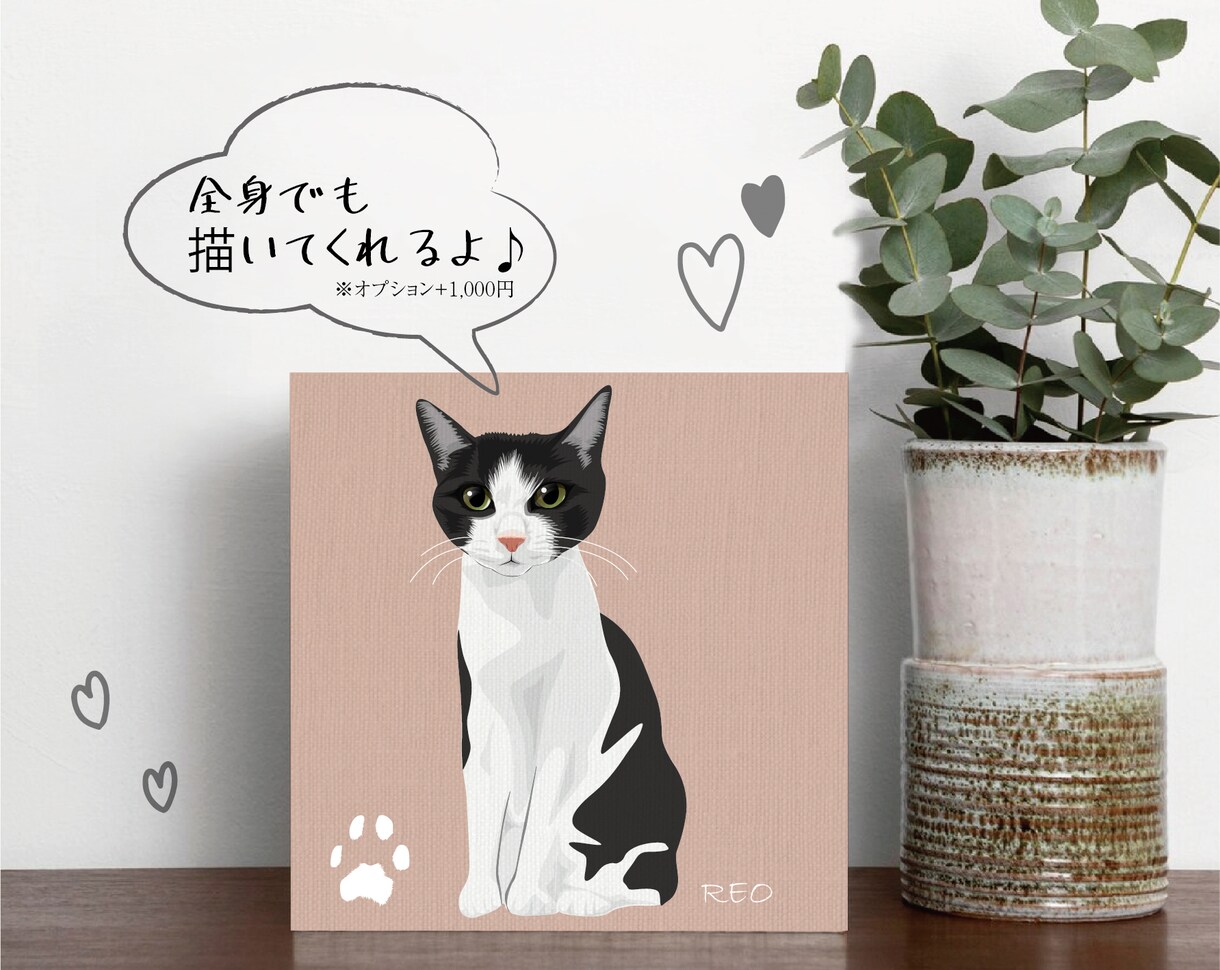 肉球スタンプ付★キャンバスでお届けします ★うちの子の思い出を形にする特別アート イメージ5