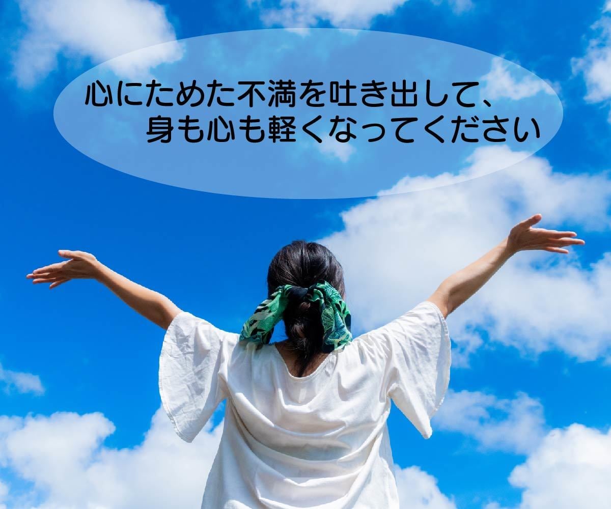 誰にも言えない愚痴お聴きします 誰かに言わないと爆発しそう！という方、ぜひお話ししましょう イメージ2