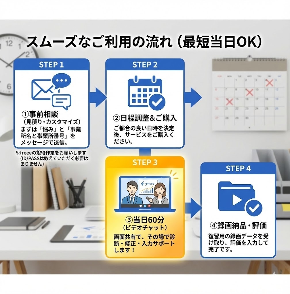freee最高位5つ星｜60分で即解決します 5つ星認定者がfreee不備を60分で完全修復 イメージ8