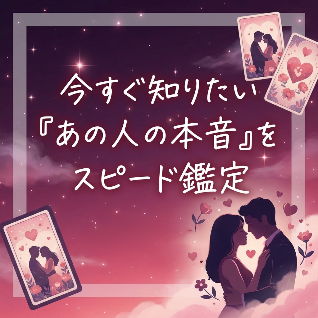 今すぐ知りたい「あの人の本音」をスピード鑑定します 霊感タロットでお相手の気持ちを深く精密に読み解きます イメージ1