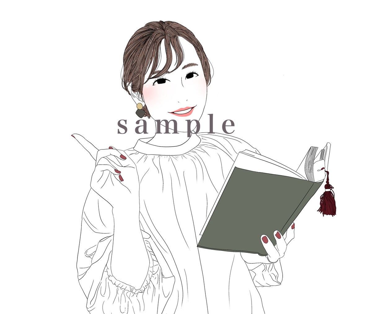 繊細なタッチで線画似顔絵作成します サービス開始につき低価格にてご提供致します。 イメージ7