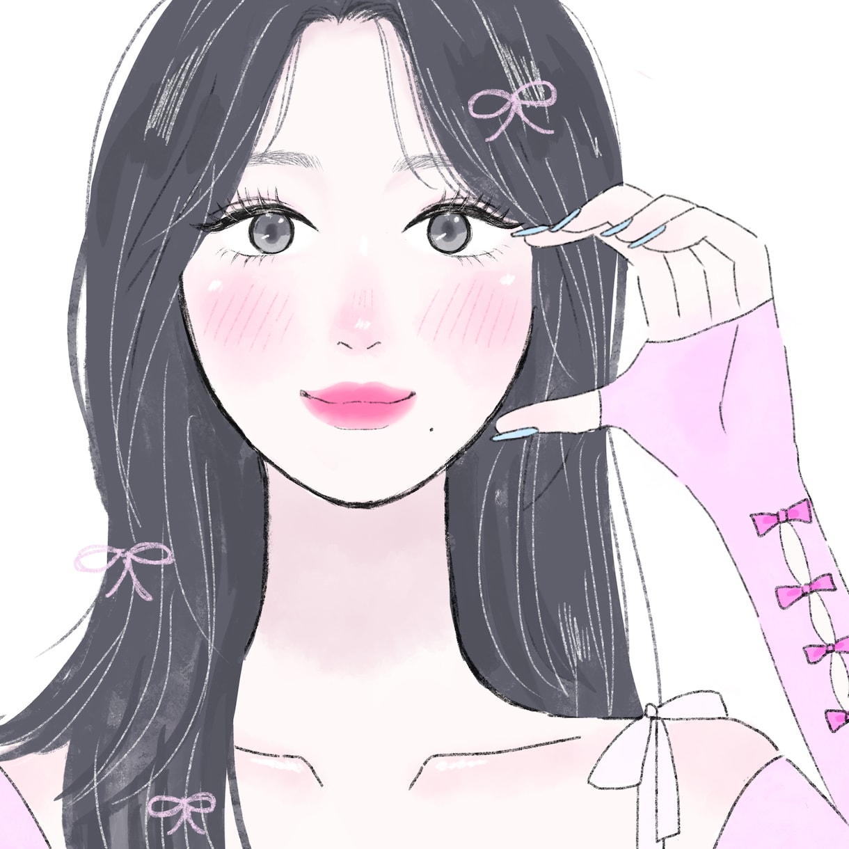 ふんわり可愛いイラスト作成ます 女性向けSNS、配信用アイコンなど作成します イメージ3