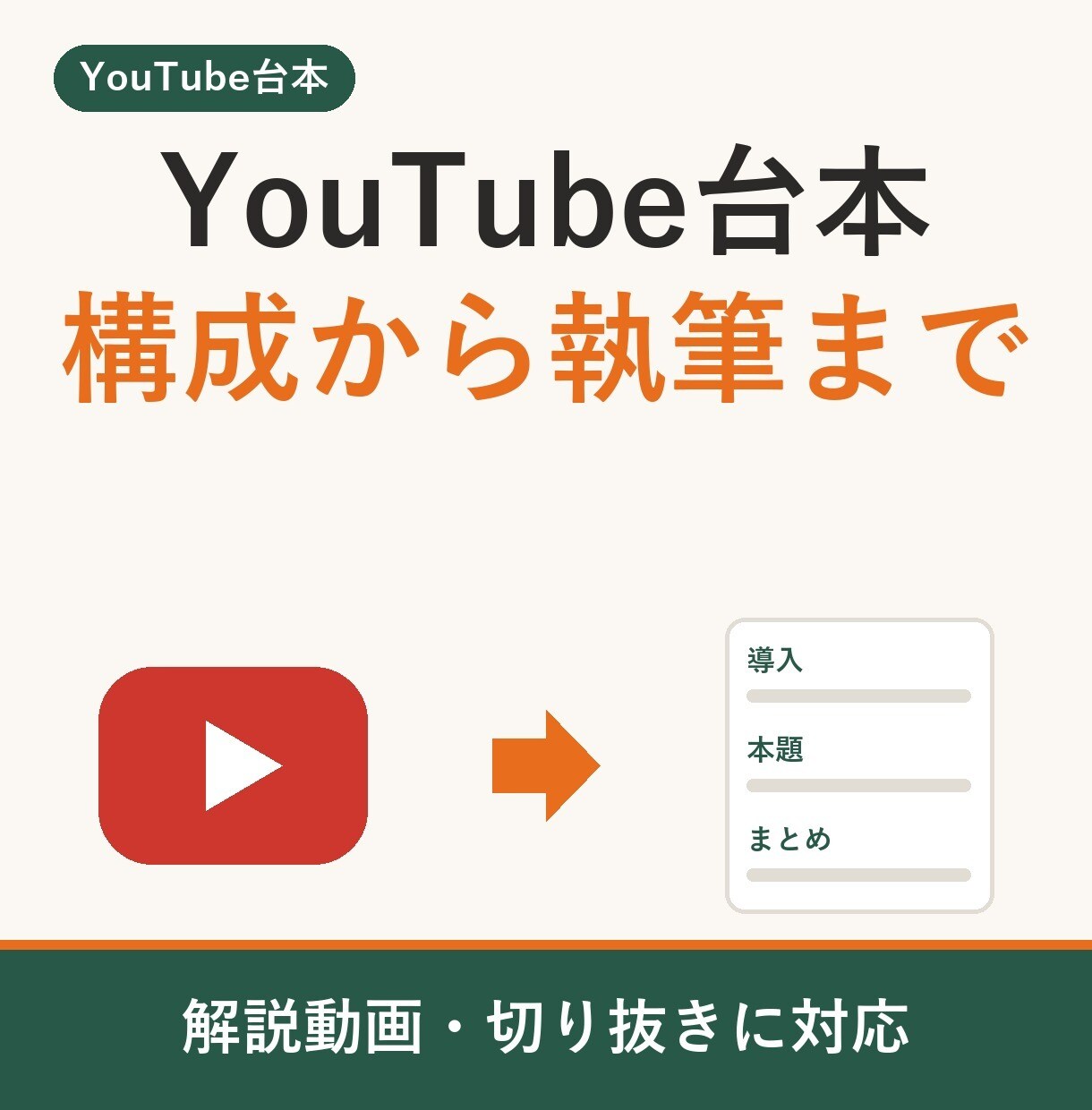 YouTube｜解説動画の構成と台本を書きます 先に流れを合意してから書く。切り抜きも対応 イメージ1